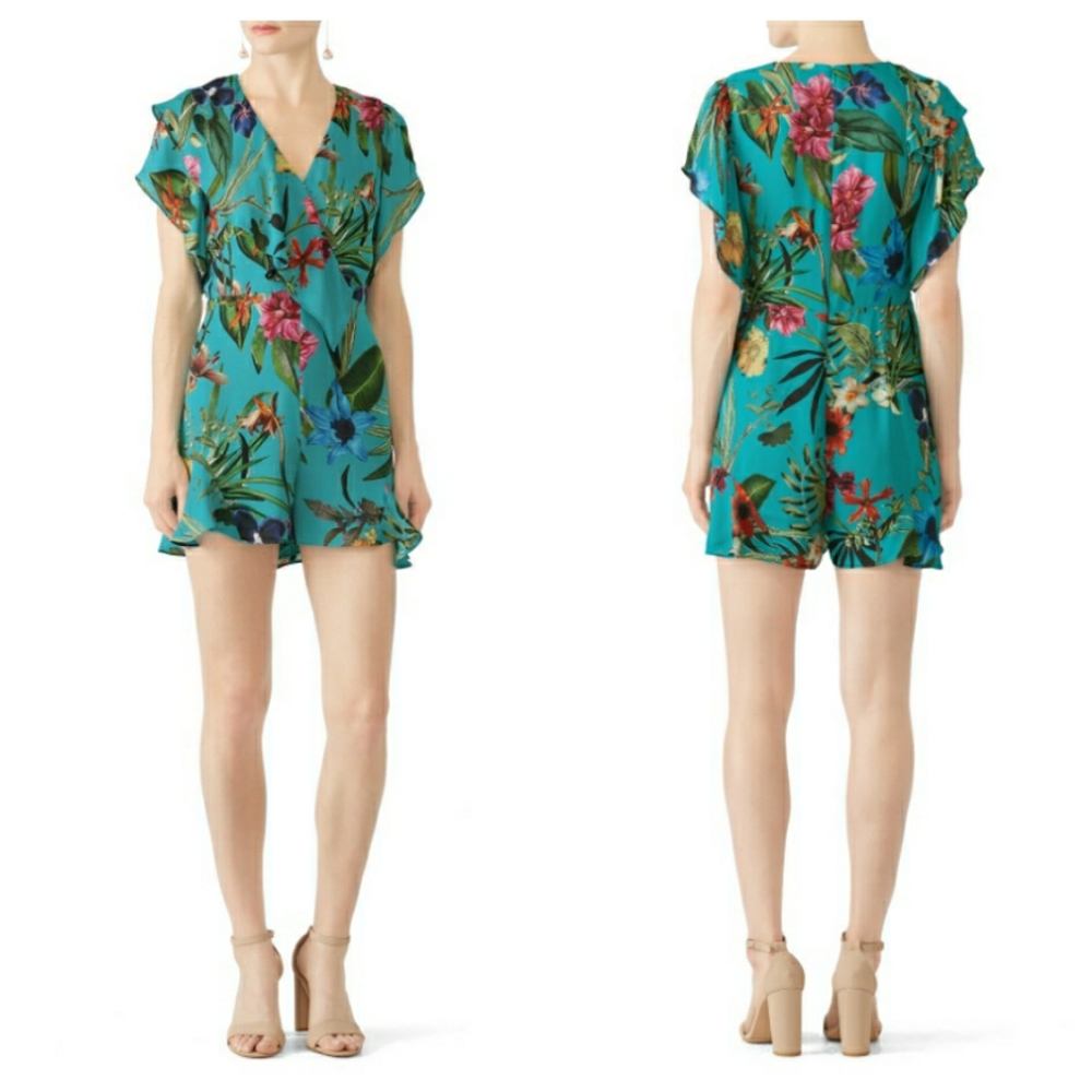 Parker Silk Blend Blue Floral Bradley Romper